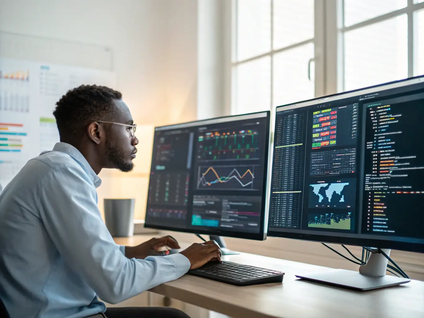 A machine learning engineer deploying a new algorithm on a cloud platform, with a focus on scalability and efficiency.